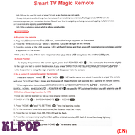 KLPOP เมาส์รีโมทคอนโทรลวิเศษสากล2.4G MR-700ใช้ AN-MR700สำหรับสมาร์ททีวี SP700ชุด AN-MR600เรียนรู้ IR