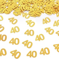 40th Happy Birthday Confetti Decorations - Gold Glitter Number 40 Party Decorations, Wedding Anniver