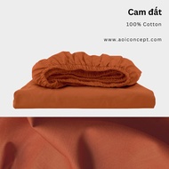 Ga Giường Cotton Satin 1m2x2m Nhiều Màu bo chun Cao Cấp À Ơi Concept không xù lông trơn mượt thoáng