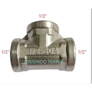 Tee thread in stainless steel 1/2x1/2x1/2 / tee thread in 1/2x1/2x1/2 stainless