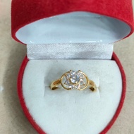 cincin bunga mata putih 1 gram emas muda