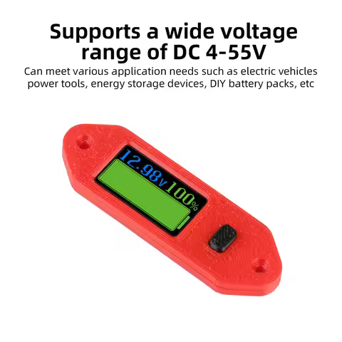 DC4-55V 0.96 LCD Battery Indicator Programmable Voltage Gauge Ternary Li-ion LiFePO4 Lead Acid Batte