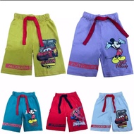 Boy Shorts Cartoons Car Mickey Spiderman Pants