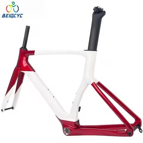 Carbon Fiber 700C Road Bike Frame 32C aero Disc Road Bike Frame T47 Internal Cable Carbon Road Frame