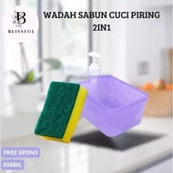 DISHWASHING SOAP DISH | 2-In-1 Dishwashing Soap Dispenser | Liquid Soap Dispenser