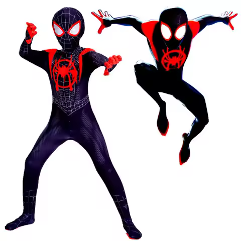 Spiderman Costume Anime Superhero Miles Morales Halloween Cosplay Costume Zentai Spider Man Bodysuit