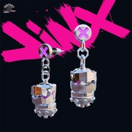 JEREMY1 League of Legends Necklace, Game LOL Jinx Ekko Earrings, Punk Arcane Season 2 Arcane Jewelry