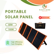60W / 100W Portable Solar Panel Off Grid Foldable Solar Charger Phone Type C 5V USB 18V DC output fo