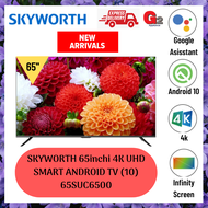 SKYWORTH (Authorised Dealer) 65inchi 4K UHD SMART ANDROID TV (10) 65SUC6500