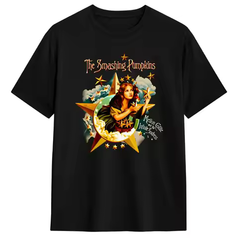 The Smashing Pumpkins T Shirt Summer Harajuku T-Shirts Man Cotton Crewneck Oversize Top Tees Short S