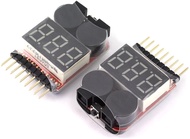 2pcs 2in1 1-8s Lipo Battery Voltage Tester,rc Low Voltage Buzzer Alarm,battery Monitor Checker Tester For 1-8s Lipo/li-ion/limn/li-fe
