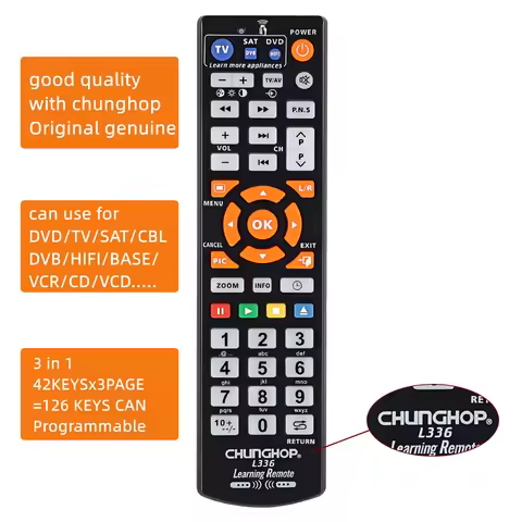 3 in 1 Universal L336 Remote Control with IR Learning Function Copy TV CBL DVD SAT STB DVB Hi-Fi TV 