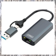 [Z F L U] USB 3.0/Type-C to RJ45 2.5G Ethernet Adapter 2500Mbps LAN Converter Hub for Win7/8/10 for 