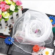 Selendang White Scarf Shawl Syal Putih Sifon Kain Chiffon Plain Polos