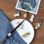 【現貨】日式 貓咪 筷托 創意 陶瓷 筷架 家用 筷子架 擺件 可愛 小貓 筷枕 緻 筷子托