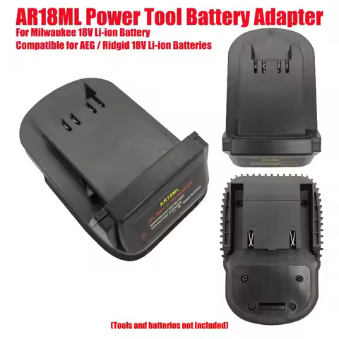 HAKSINKY AR18ML Power Tool Battery Adapter for Milwaukee 18V Li-ion Battery Compatible for AEG / Rid