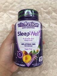 (新包裝 60粒) ~VitaFusion Sleep Well Melatonin 褪黑激素軟糖 ~到期日: 2023年 10月