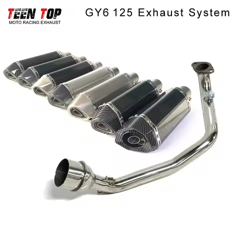 Motorbike Exhaust Pipe For YAMAHA GY6-125 GY6-150 Exhaust System 370mm Exhaust Muffler DB Killer GY6