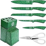 XYJ Authentic Since 1986, Knife Block Set, Professional Chef Knives Set With Knife Holder, Green Col