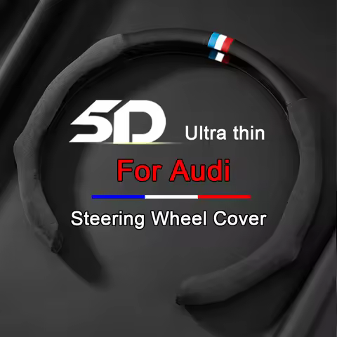 New Car Steering Wheel Cover Ultrathin Leather Booster Cover For Audi A1 A3 8P 8L A4 A5 B6 B7 A6 A7 