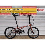 CHEAPEST FOLDING BIKE 20" CAMP TROY X9 SHIMANO SORA MIX 2X9SPEED HOLLOW CRANK