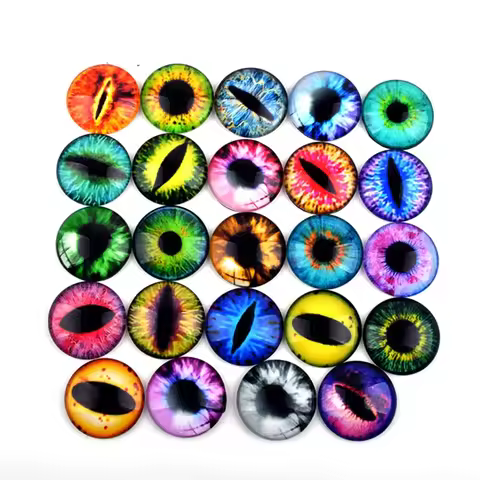 20pcs 6/8/10/12/14/15/16/18mm Glass Dolls Eyes DIY Crafts Eyeballs Toys for Children Dinosaur Animal