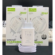 Latest Infinix type C 70w Charger Super Fast Charging Original Support Quick Charge USB Orange