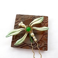 綠色漸層染色蜻蜓古風纏花髮簪髮飾飾品傳統配件