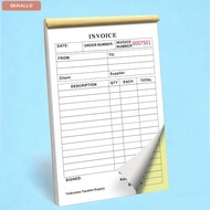 OKHALLO Invoice Receipt Book, Tear- 2-Part Forms Duplicate Invoice Book, Compact Signature Line Top-