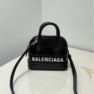 莉亞精品♡Balenciaga mini 鱷魚壓紋 貝殼包 黑色 二手