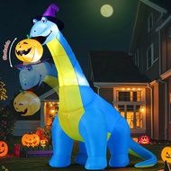 Halloween Dinosaur Eating Pumpkin 10FT Christmas Dinosaur Eat Christmas Tree Inflatables Outdoor Dec