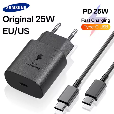 Original Samsung 25w Super Fast Charger PD Type C EU US Adapter Galaxy S25 Ultra S24 S23 S22 A56 A36