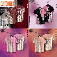Coquette Ribbon Jersey Coquette Custom Nama Microfiber Jersey Sport Retro Collar Quick Dry Baju Unis