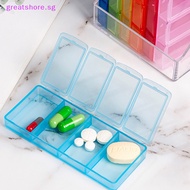 greatshore  Weekly Portable Travel Pill Cases Box 7 Days Organizer 4Grids Pills Container Storage Tablets Vitamins Medicine Fish Oils  SG