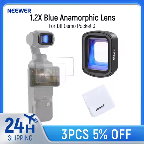 NEEWER 1.2X Blue Anamorphic Lens For DJI Osmo Pocket 3 Creator Combo Accessories, HD Optical Glass M
