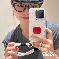 Red Apple Card Holder Casing For Vivo iQOO Z10 Z9 Turbo Z10X Z9X Z8 Z8X Z7 Z7X Z6 Z6X Z5 Z5X Z3 Z1 N