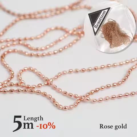 Nail Chain 0.8mm/1.0mm Rose Gold Silver Pixie Stone Decorations rhinestone Accessory Metal Steel Bal