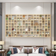 Lattice Rack Shelf Wall Creative Duobaoge Shelf Teacup Display Rack Lattice Solid Wood Teapot CYUO