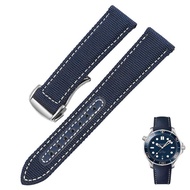 2024❄ XIN-C时尚4 Substitute for/Omega/Seamaster 300 Speedmaster AT150 Golden Needle Captain to the Observatory Nylon Canvas Watch Strap for Men