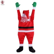Flannel Santa Costume Hanging Ornaments Outdoor Climbing Hanging Santa Decorations for Home Door Win