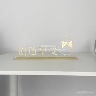 Desktop Sign logo Front Desk Stand Metal Default Table Sign Font Sign Table Design Signboard Three-D