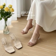 Zinzin868-Women's Clogs with Inner Straps 5 cm High - Hot Trend Transparent High HeelsMeka Sandals i