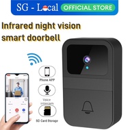 SG Local - Wireless Video Doorbell with WiFi Camera Chime Video Door bell Infrared Night Vision Battery Operated