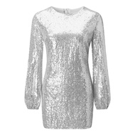 JOFOW Women Casual Solid Dress Hollow Long Sleeve Turtleneck Slim Dress Sexy Hip Wrap Nightclub Dres