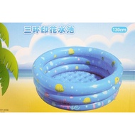 Toddler Inflatable Pool Diameter 130cm Three-Ring Round Paddling Pool YT-027A Children's Swimming Po