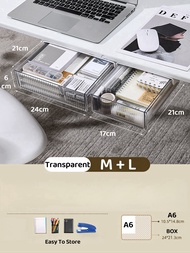 SG Under Table Desk Drawer Stationary Box Self-adhesive Under-drawer Storage Box Office Workstation