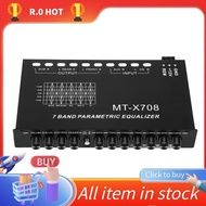 Car Audio Equalizer, Adjustable EQ Car Amplifier Graphic Equalizer with CD/AUX Input Select Switch,B