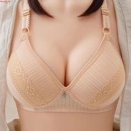 HuoYuan【Ready Stock】Wireless Bra B C D Cup Big Size 36-44 Push Up Bra Thin Sponge Cotton Lining Non-