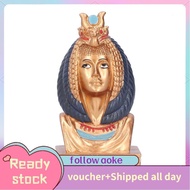 Aoke Egyptian Queen Head Statue Natural Resin Gift Pharaoh Figurine Decor BUN