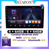 STAPON 9inch 6+64G 4+64G Android15 carplay android auto ips voice command 2din car android STEREO ca